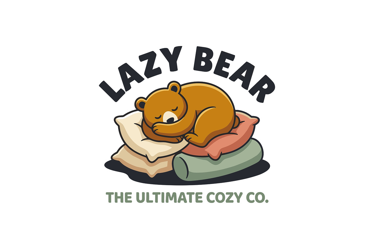 Lazy Bear Mascot Cartoon Logo, an Animal Illustration by Cekal_std (Photo 2 of 3)