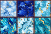 Blue Ink and Gold Foil Digital Paper, a Pattern Graphic by designcity5 (Thumbnail 5 of 5)