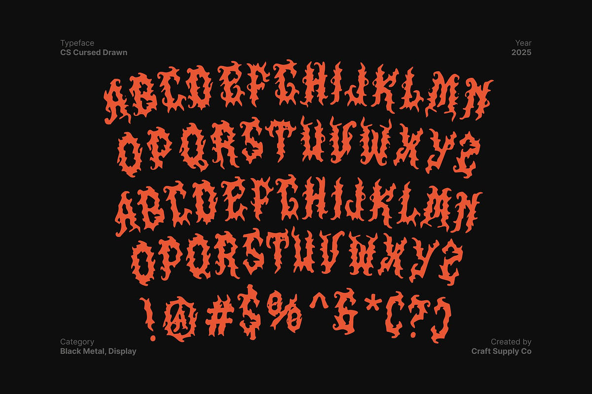 CS Cursed Drawn, a Blackletter Font by Craft Supply Co. (Photo 8 of 8)