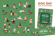 Pet owners set + Dog Day templates, an Animal Illustration by Good Studio (Thumbnail 1 of 7)