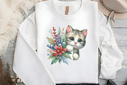 Watercolor Peeking Cat PNG Clipart, an Illustration by DreamCafeArt (Thumbnail 6 of 7)