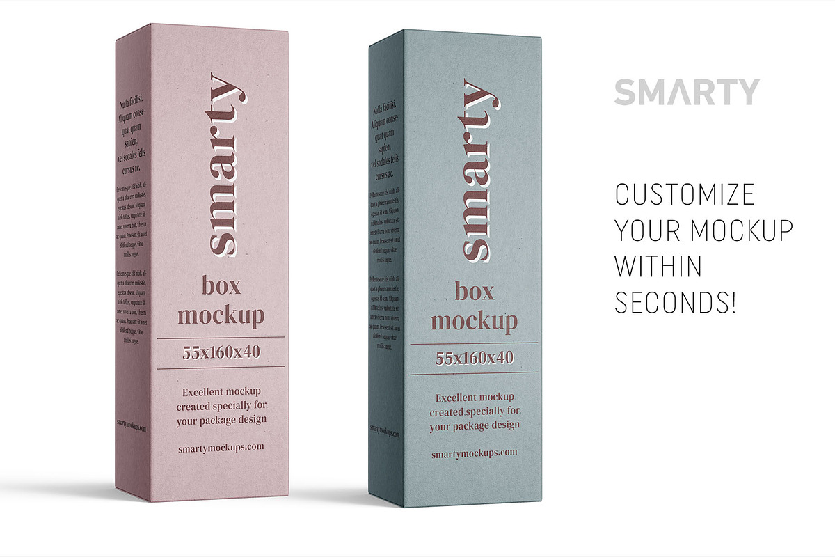 Box mockup 55x160x40, a Packaging Mockup by Smarty Mockups (Photo 3 of 5)