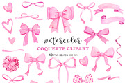 Watercolor Pink Coquette Bow PNG, a Decorative Illustration by PatternPalette (Thumbnail 1 of 5)