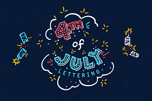 4th of July Americana Lettering