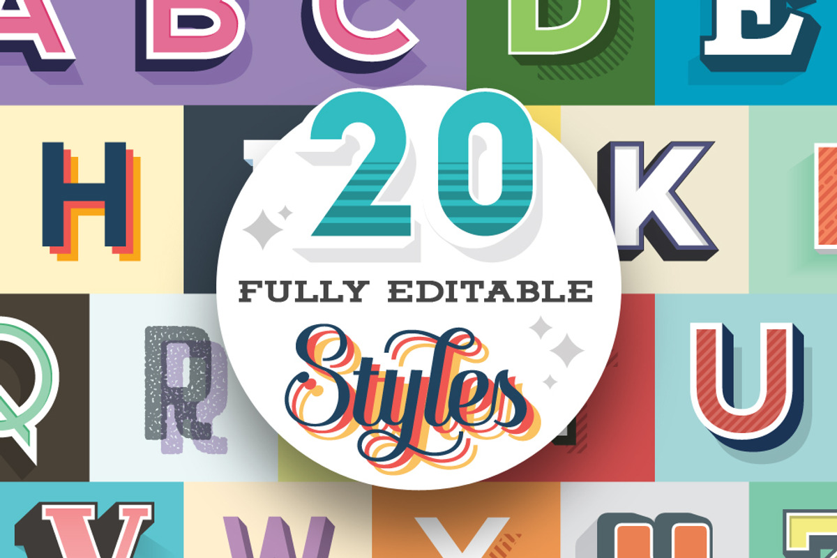 Type Illustration Toolkit + EXTRAS, a Layer Style Add-On by graphiklee (Photo 2 of 6)