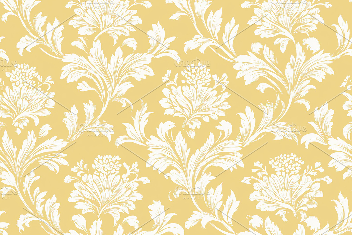Seamless pattern, seamless ornate damask pattern. White baroque, a Pattern Graphic by Studio ANNA