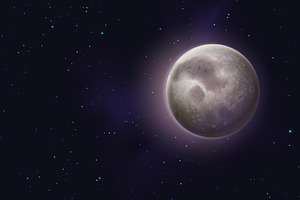 Moon background. Realistic night, an Illustration by YummyBuum