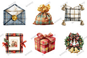 Luxury Plaid Christmas Clipart, a Graphic by designcity5 (Thumbnail 2 of 5)