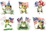 Cute Frog with Flag American Sublima, an Illustration by DreamArtGraphic (Thumbnail 4 of 4)