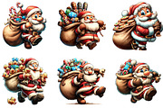 Funny Santa's Happy Haul Clipart, an Illustration by DreamArtGraphic (Thumbnail 5 of 5)
