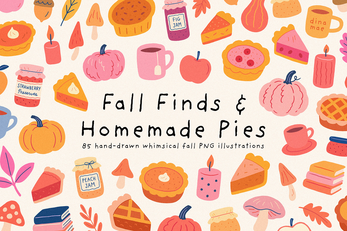 Fall Finds Homemade Pies PNG Clipart, a Food Illustration by Dina Mae (Photo 1 of 12)