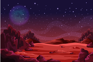 Mars landscape background, martian, a Texture Illustration by Elegant Solution
