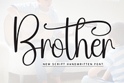 Brother | Script Font, a Handwritten Font by Scratchones (Thumbnail 1 of 9)