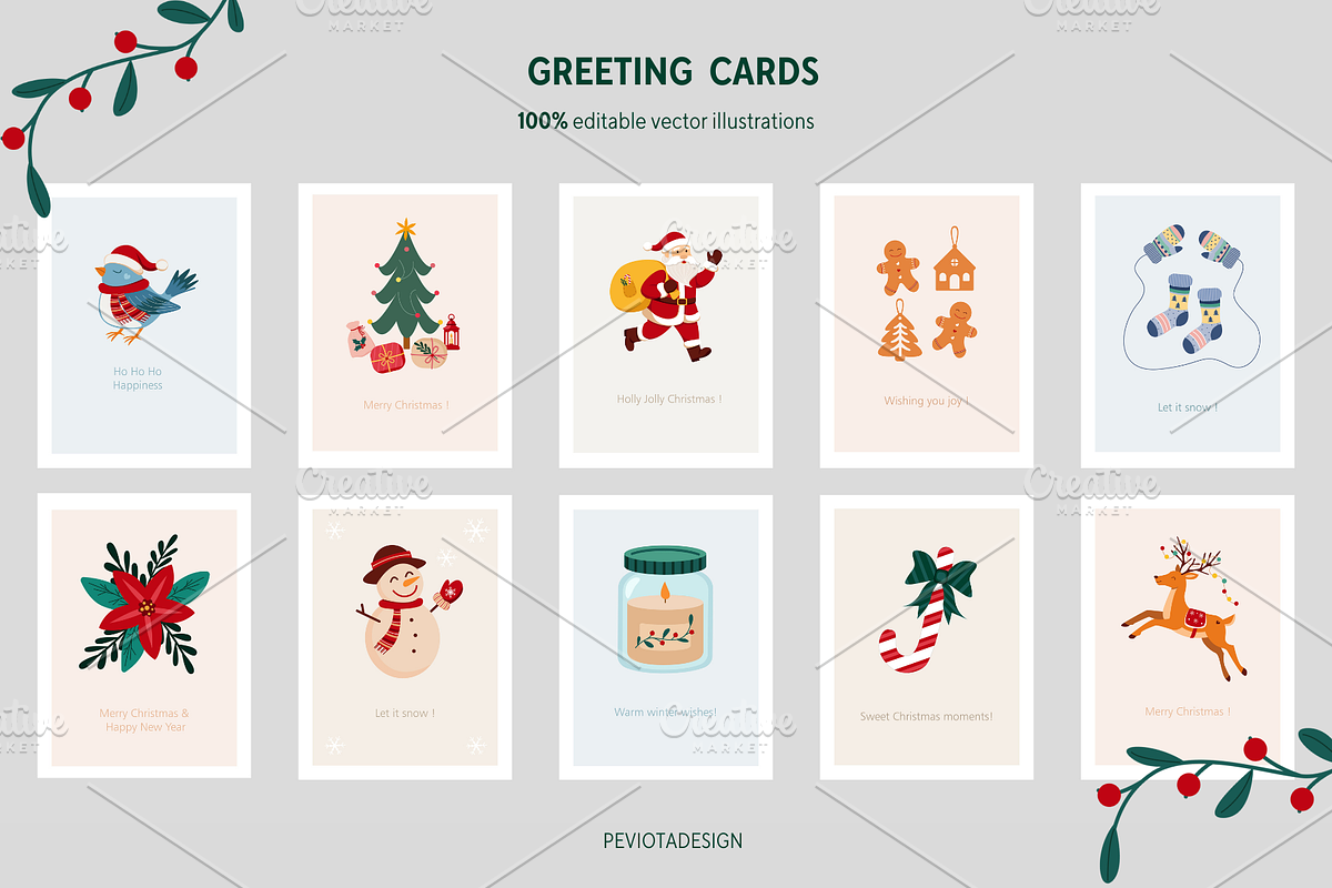 Christmas & New Year collection, a Seasonal Illustration by Peviotadesign (Photo 4 of 13)