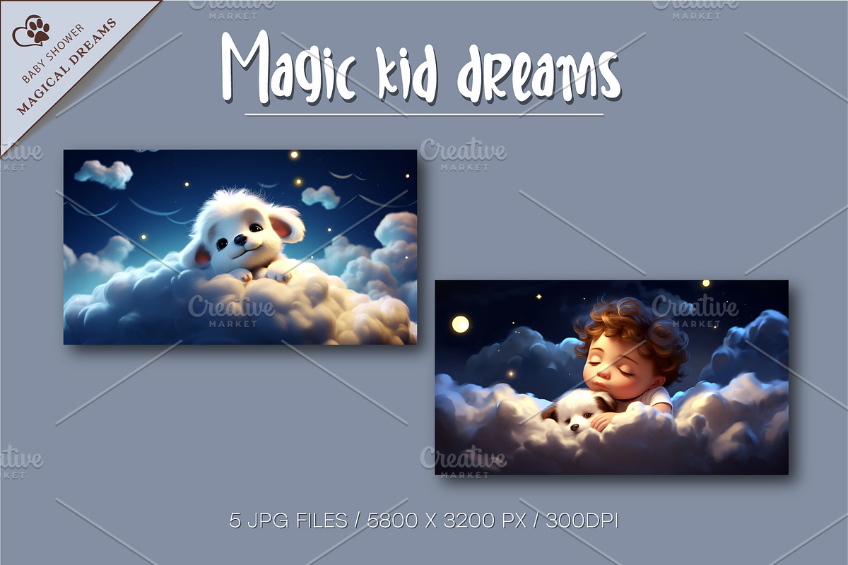 Magic kid dreams. Nursery Wallpaper., a Decorative Illustration by KENO Mascots (Photo 3 of 8)