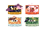 Retro audio cassettes with music set, an Object Illustration by PaperTrident (Thumbnail 2 of 7)