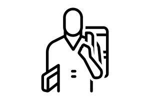 Student pupil blak icon, an Outline Icon by Creative priyanka