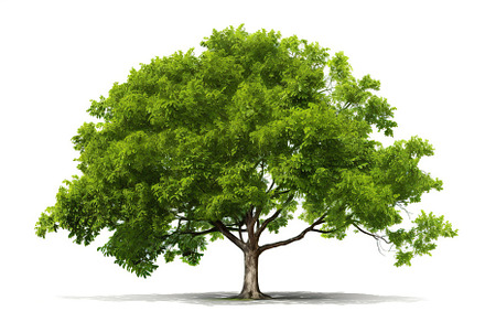 Tree with green leaves on white background, a Nature Photo by AlyaAnd