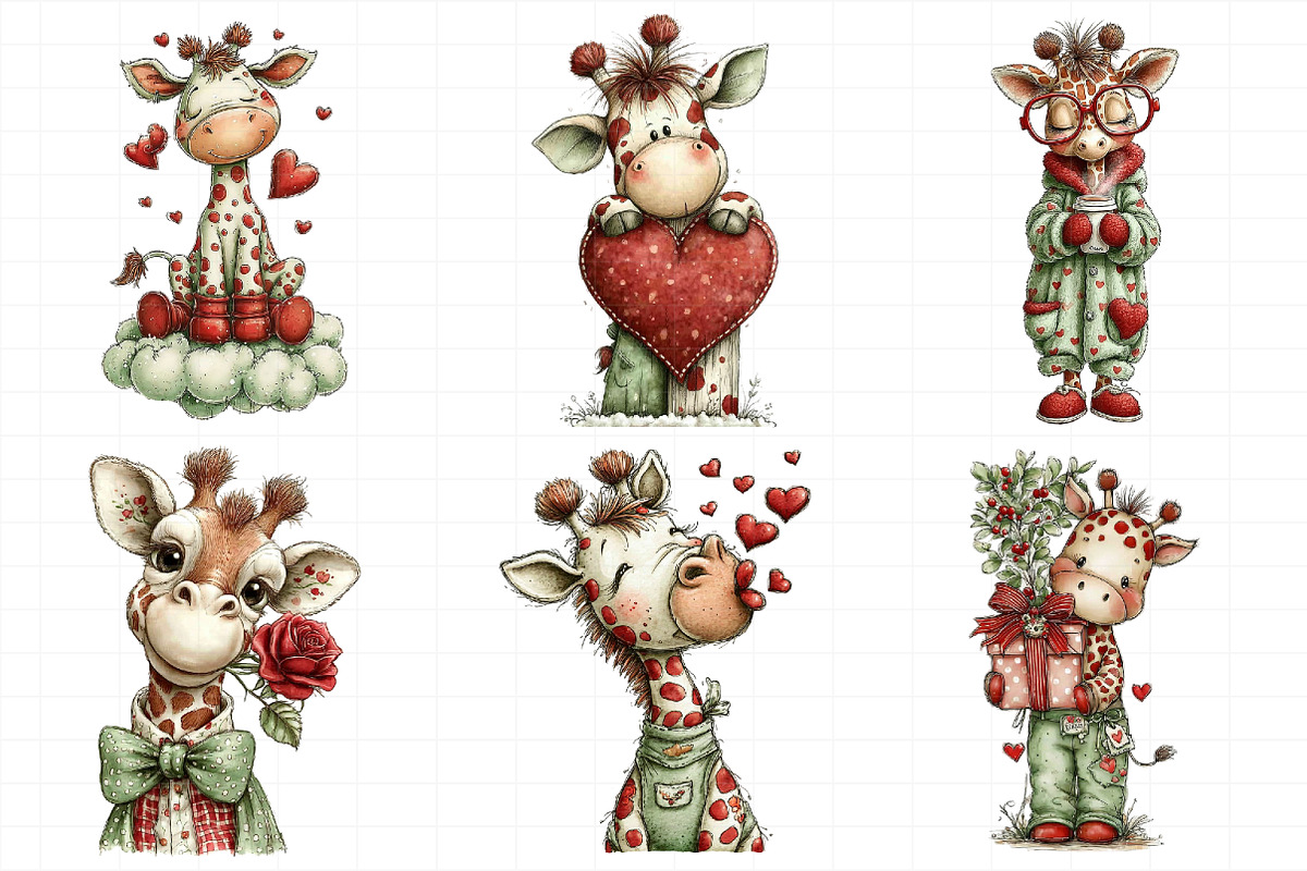 Valentine Giraffe Clipart, an Illustration by Daily.Designs (Photo 3 of 7)