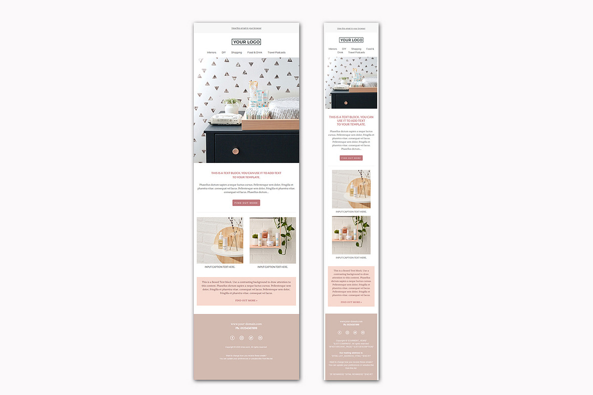 4 Mailchimp email templates, an Email Template by Kala and Hansuja Studio (Photo 2 of 6)