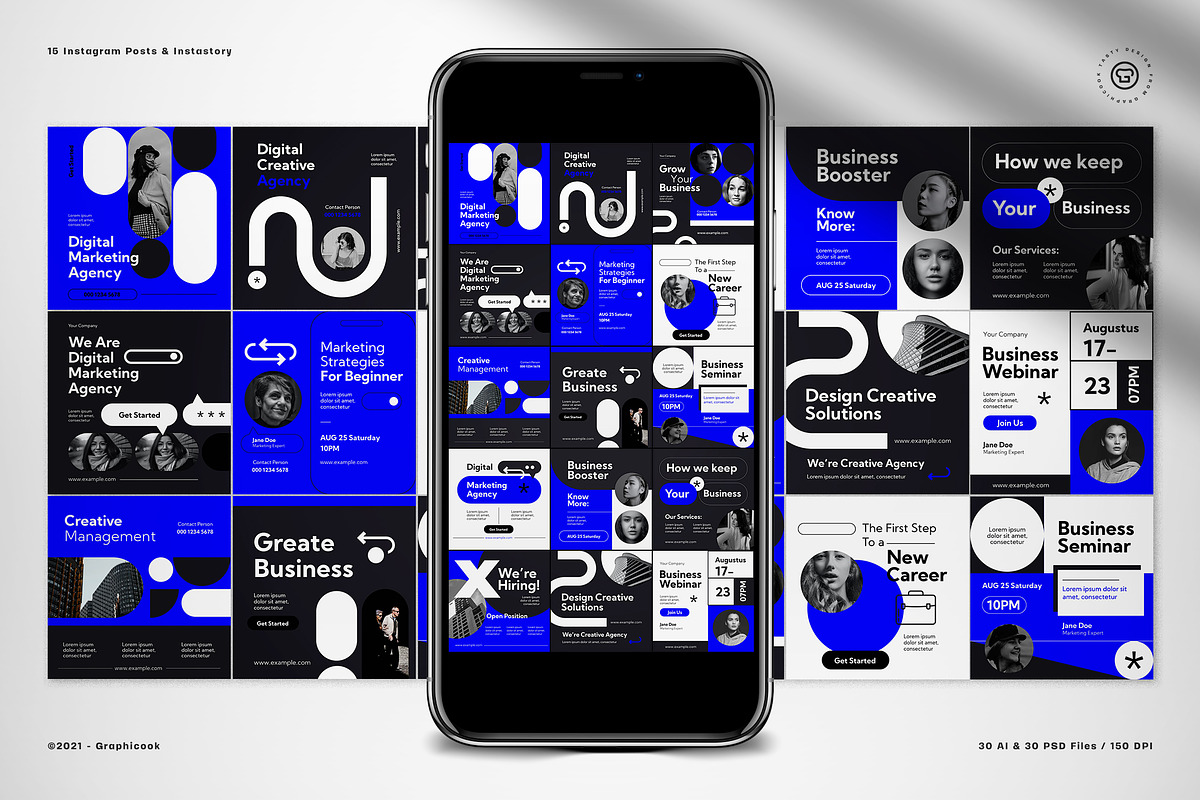 Business Instagram Post & Story, a Social Media Template by graphicook