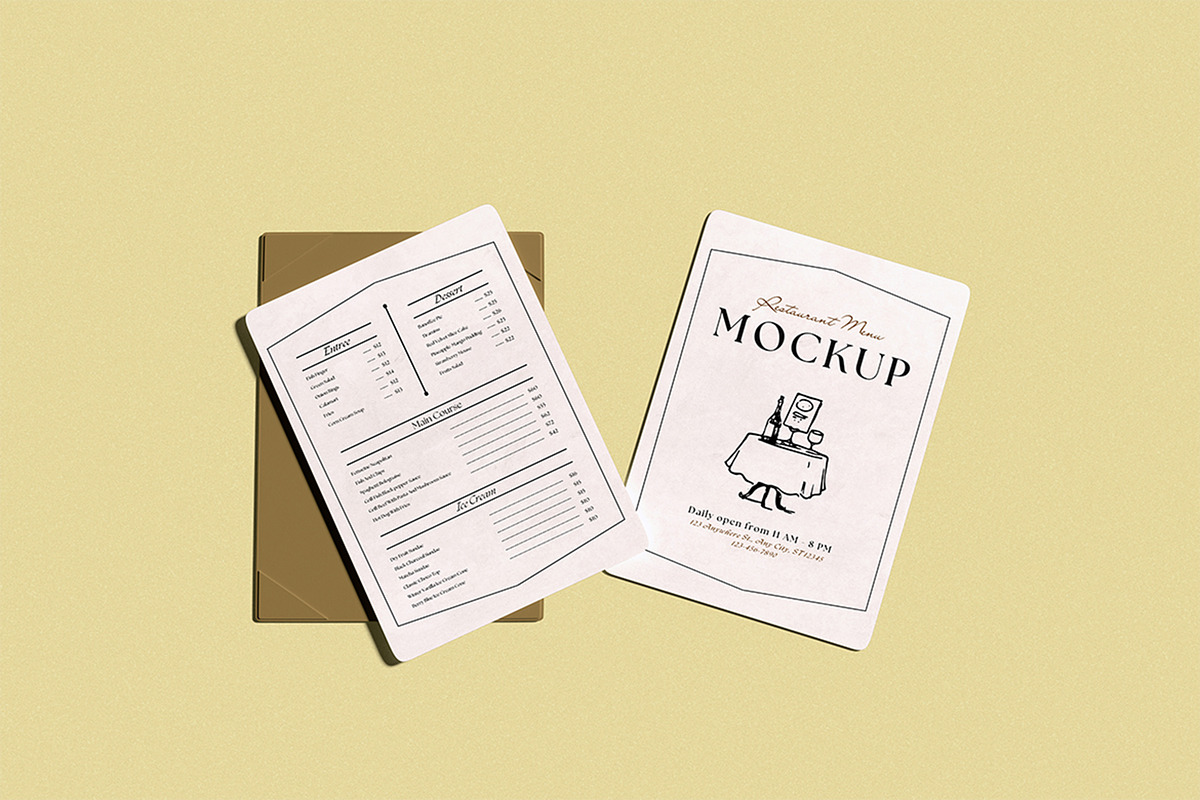 Menu Mockup, an Advertising Mockup by HanaSaka_Studio (Photo 5 of 5)