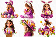 Whimsical Easter Girl Clipart, an Illustration by Craft Nest (Thumbnail 9 of 9)