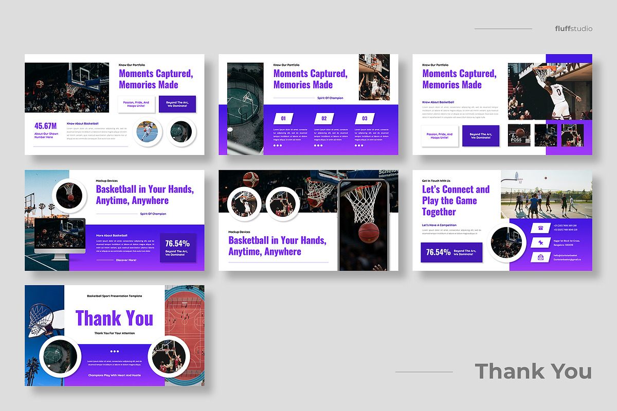 Basketball Sport Powerpoint Template, a Presentation Template by fluffstudio (Photo 4 of 4)