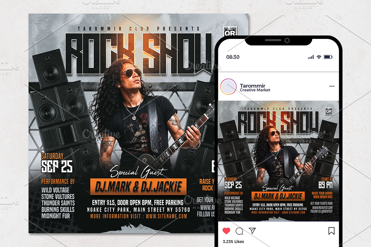 Rock Show Flyer Template, a Flyer Template by Tarommir (Photo 2 of 3)