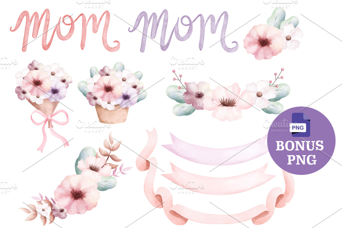 Mother’s Day 35 PNG Elements Bundle, an Object Graphic by Peacock_design (Photo 5 of 5)