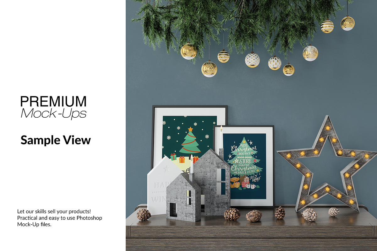 Christmas Frames & Wallpaper Mockups, a Product Mockup by mock-ups (Photo 11 of 16)
