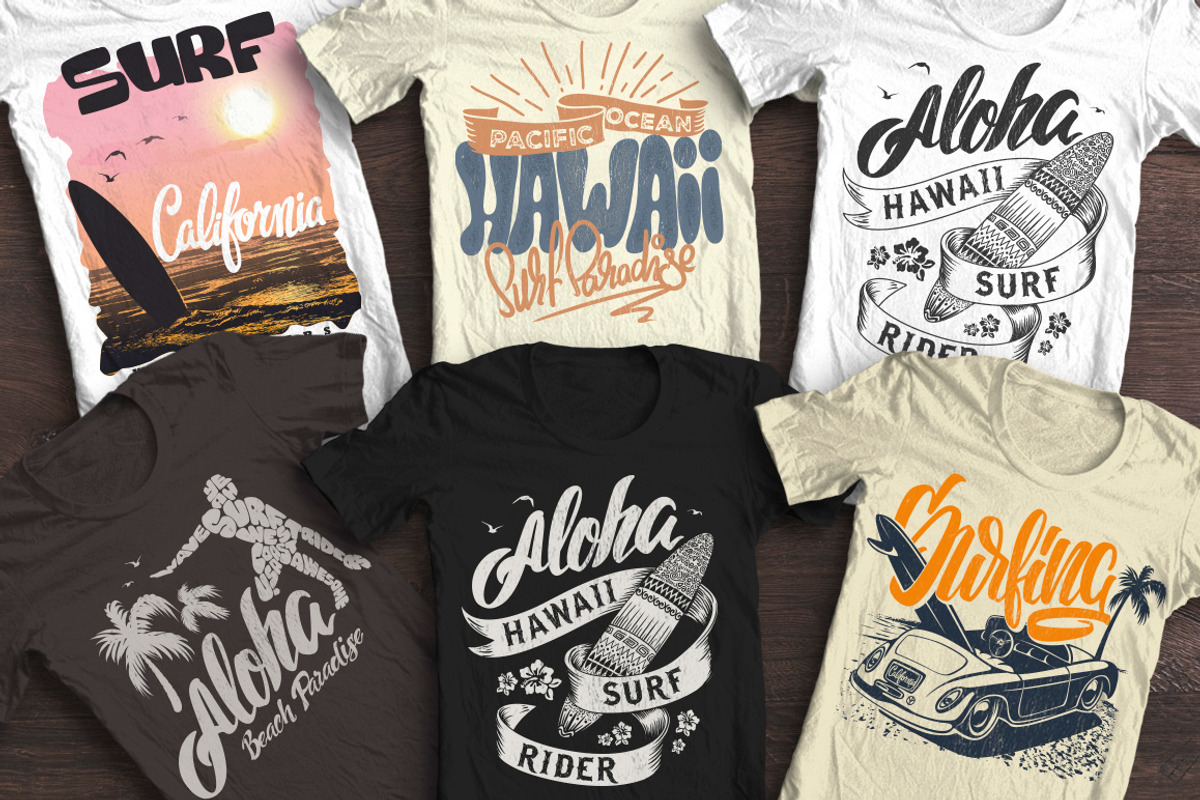 Summer surf t-shirt print, an Illustration by Urbanshop (Photo 1 of 4)