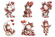 Whimsical Valentine Unicorn Clipart, an Illustration by Design Market (Thumbnail 2 of 3)