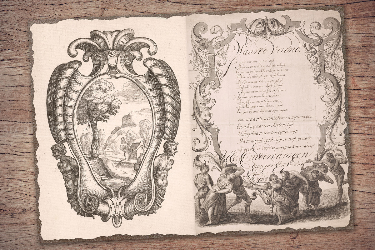 Old Vintage Paper with Cartouches, a Decorative Illustration by Secret Helper (Photo 9 of 11)