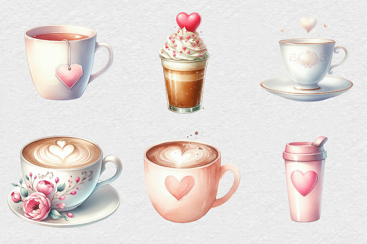 Valentine Coffee Clipart Bundle, an Illustration by DreamCafeArt (Photo 4 of 7)