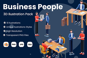 Business People 3D Illustration Pack, a Characters & Person 3D Model by novia99design