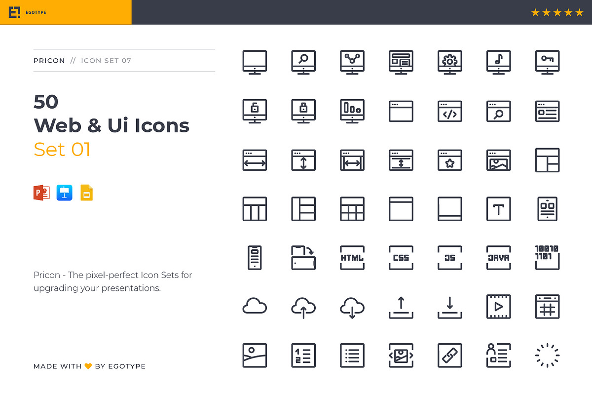 Pricon - Web Ui Icon Set 01, a Presentation Template by Egotype (Photo 1 of 7)