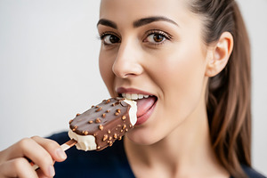 Girl eating ice cream, a Photo by rarrarorro