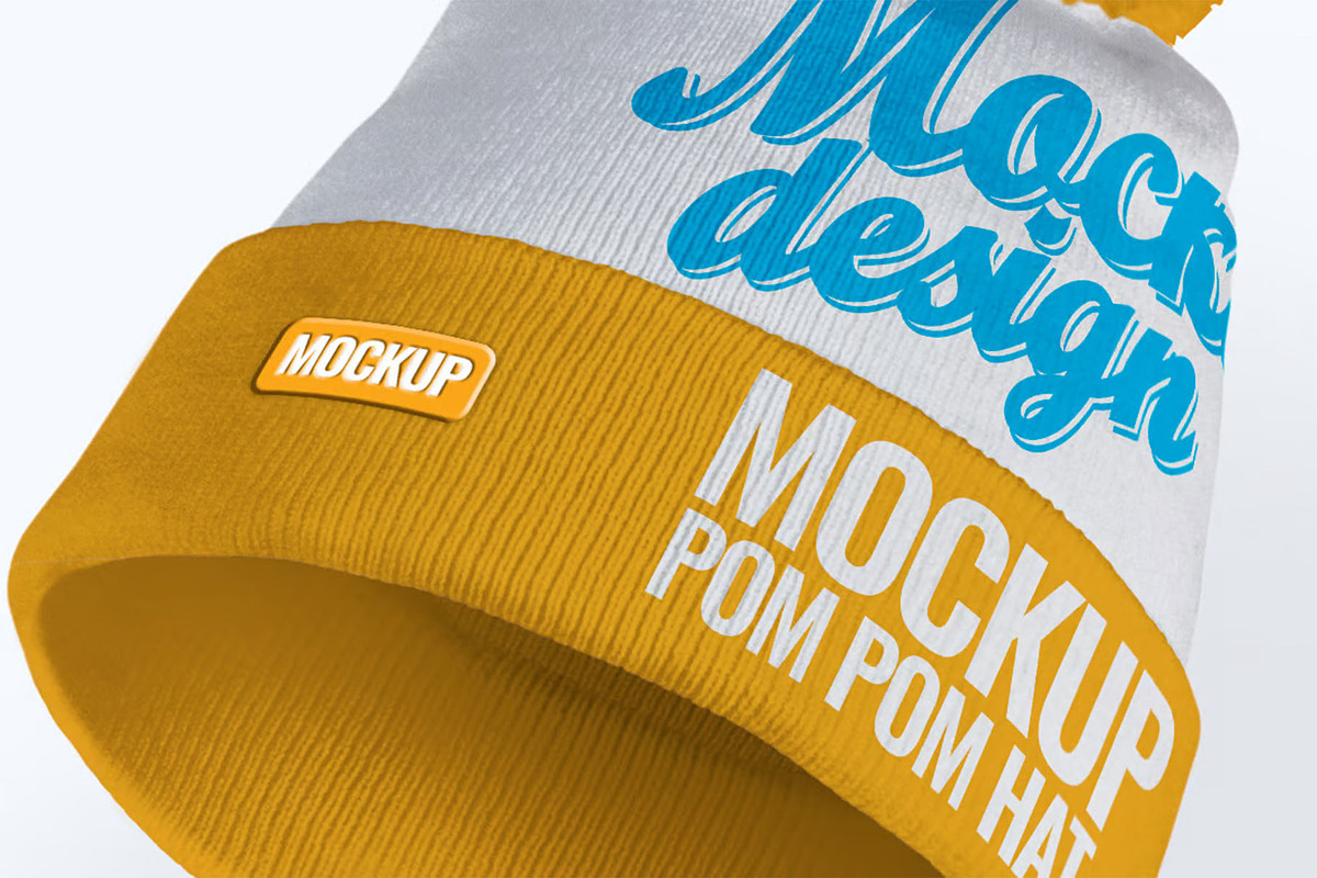 Pom Pom Hat Mock-Up, a Hat Mockup by DesignRushMarket (Photo 4 of 5)