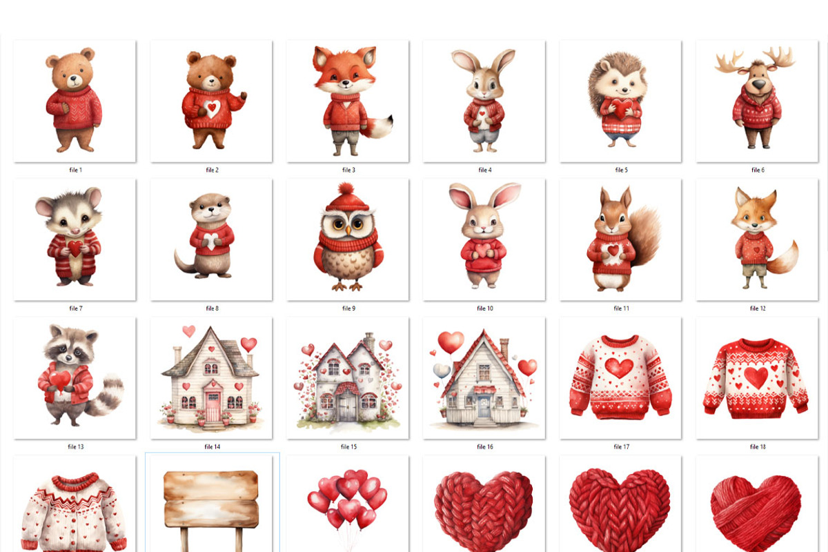 Valentines day woodland animals, an Object Graphic by MyLittleMeow (Photo 4 of 7)