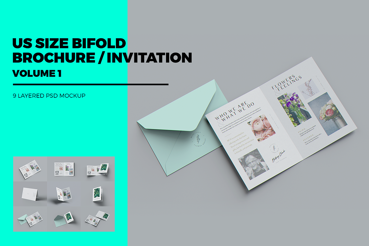 US Size Bifold Brochure MockUp, a Brochure Template by coloformia (Photo 1 of 12)