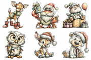 Animals Christmas Clipart Bundle, an Illustration by Daily.Designs (Thumbnail 5 of 5)