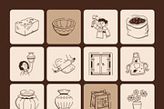Pottery Doodles Art Set, an Outline Icon by Vectors Market (Thumbnail 7 of 8)