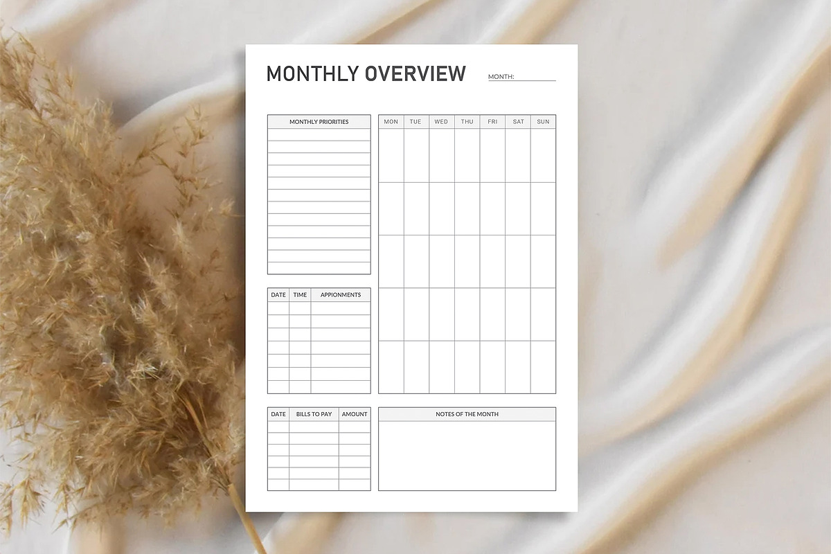 Monthly Overview, a Stationery Template by DesignDevisers (Photo 1 of 10)