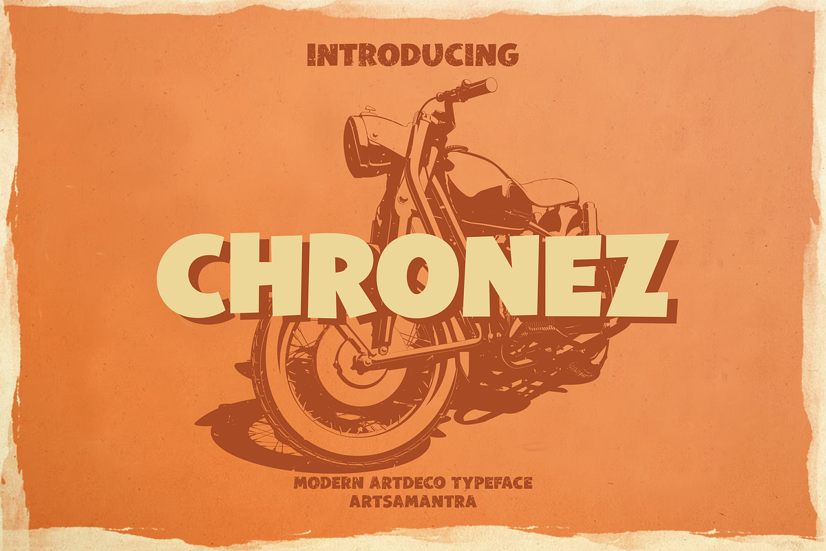 Chronez - Artdeco Typeface, a Script Font by garismantra (Photo 1 of 4)