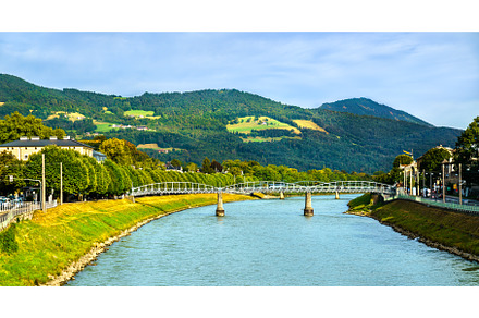 The Salzach river in Salzburg, a Nature Photo by Leonid Andronov