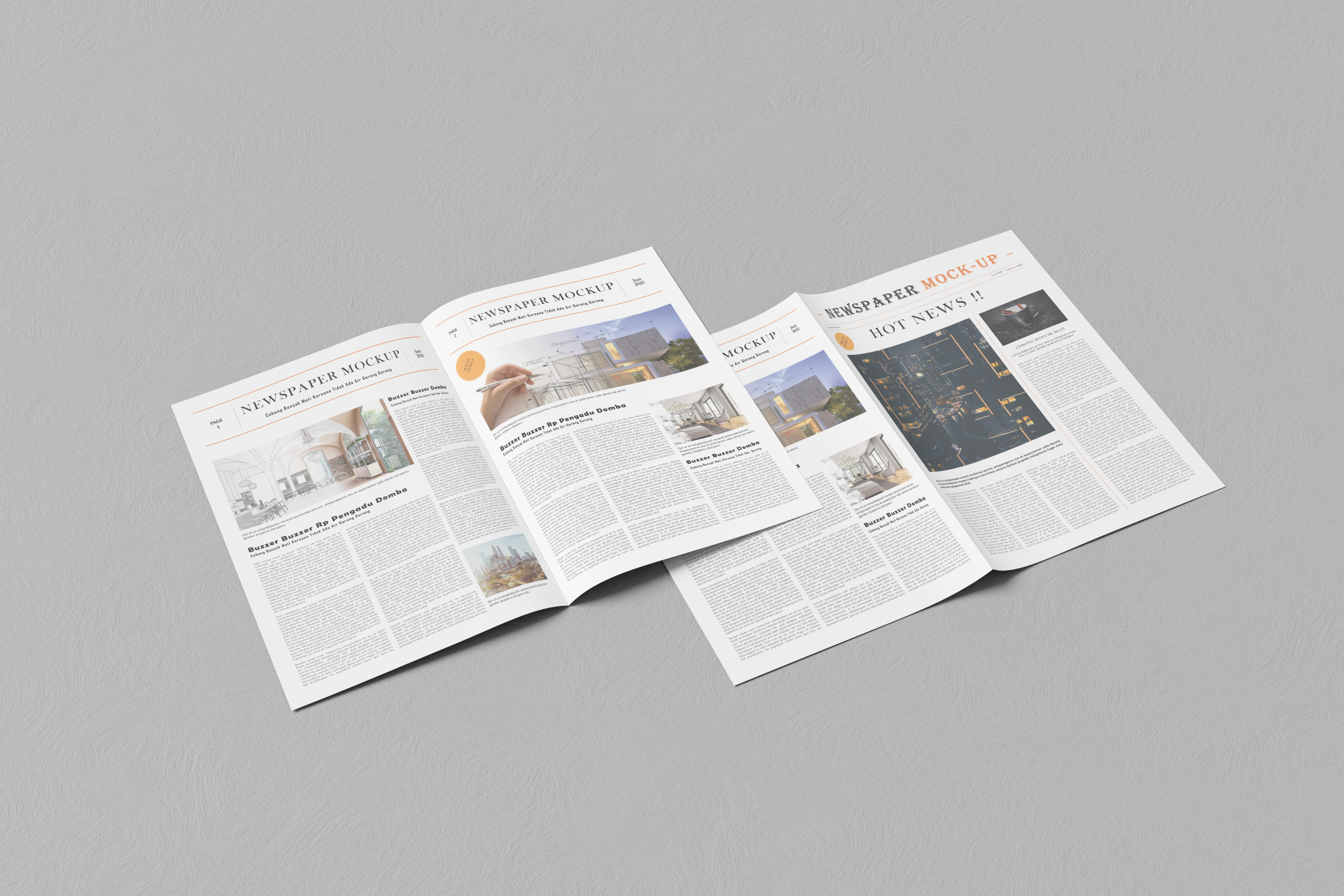 Spread Newspaper Mockup, a Print Template by Alhaytar