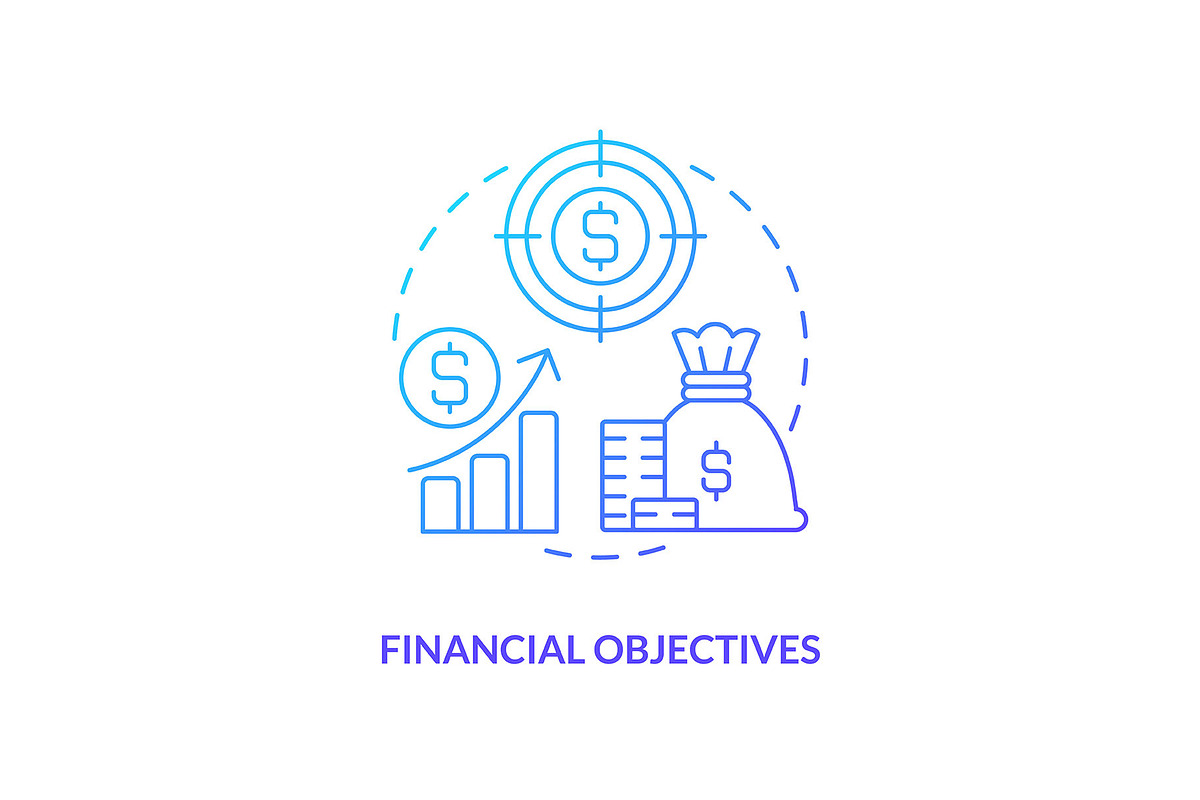 Financial objectives blue gradient, an Icon by IMG Visuals