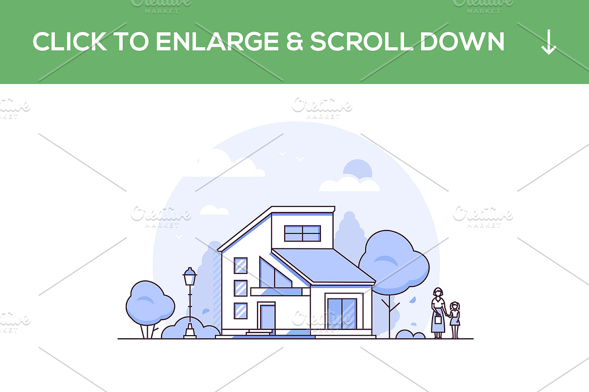 Set of line design cottage houses, an Illustration by Boyko Pictures (Photo 8 of 8)