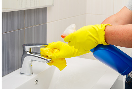Spring cleaning, washing bathroom, a Person Photo by Neirfy